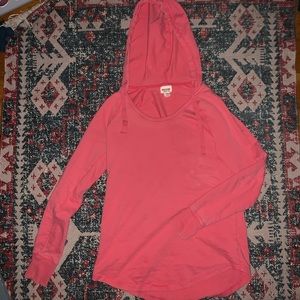 cute pink long sleeve shirt with hood